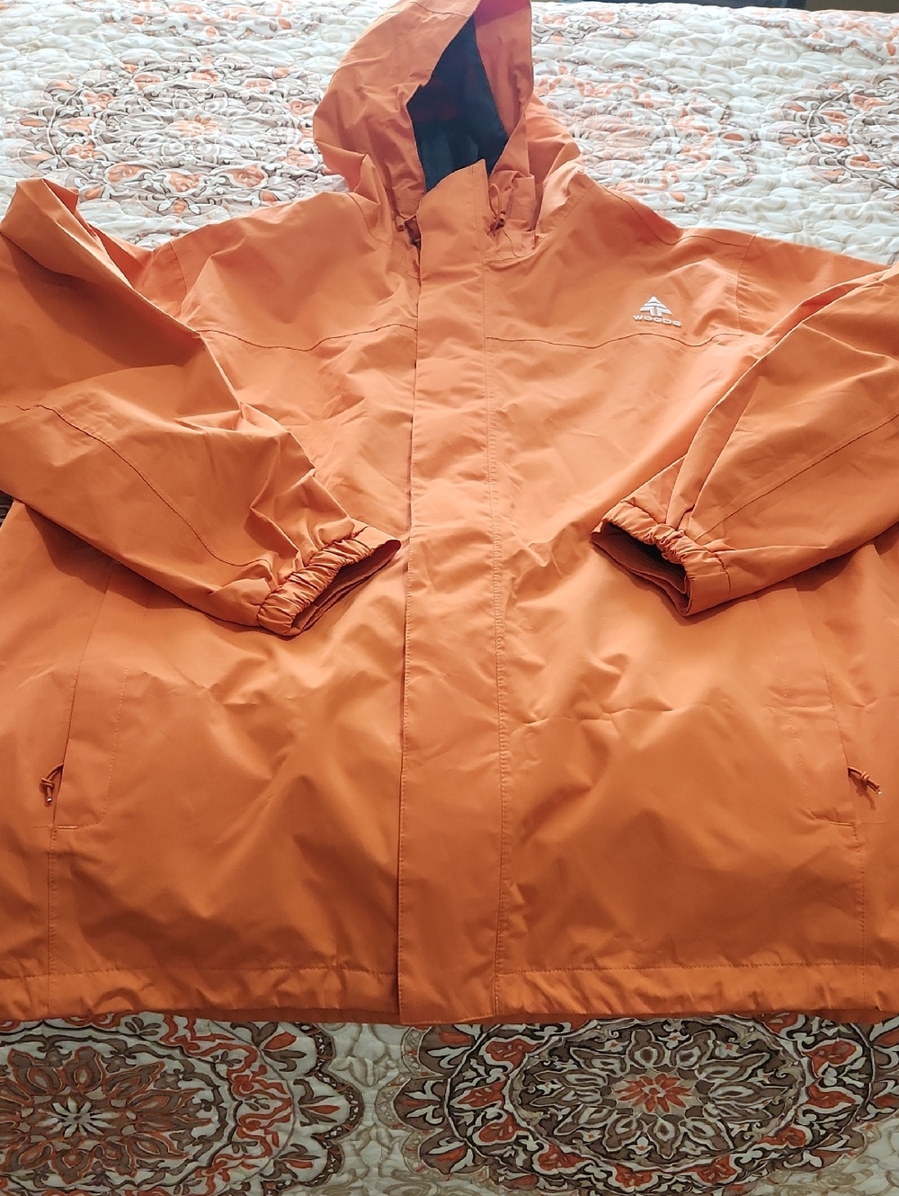 Woods Orange Hooded Rain Jacket Mens  XXL